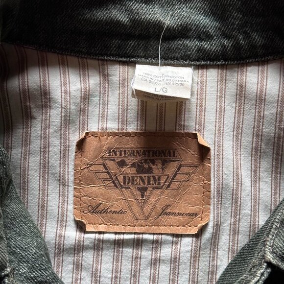 vintage 90s green tan fish boxy varsity jacket - Picture 4 of 6